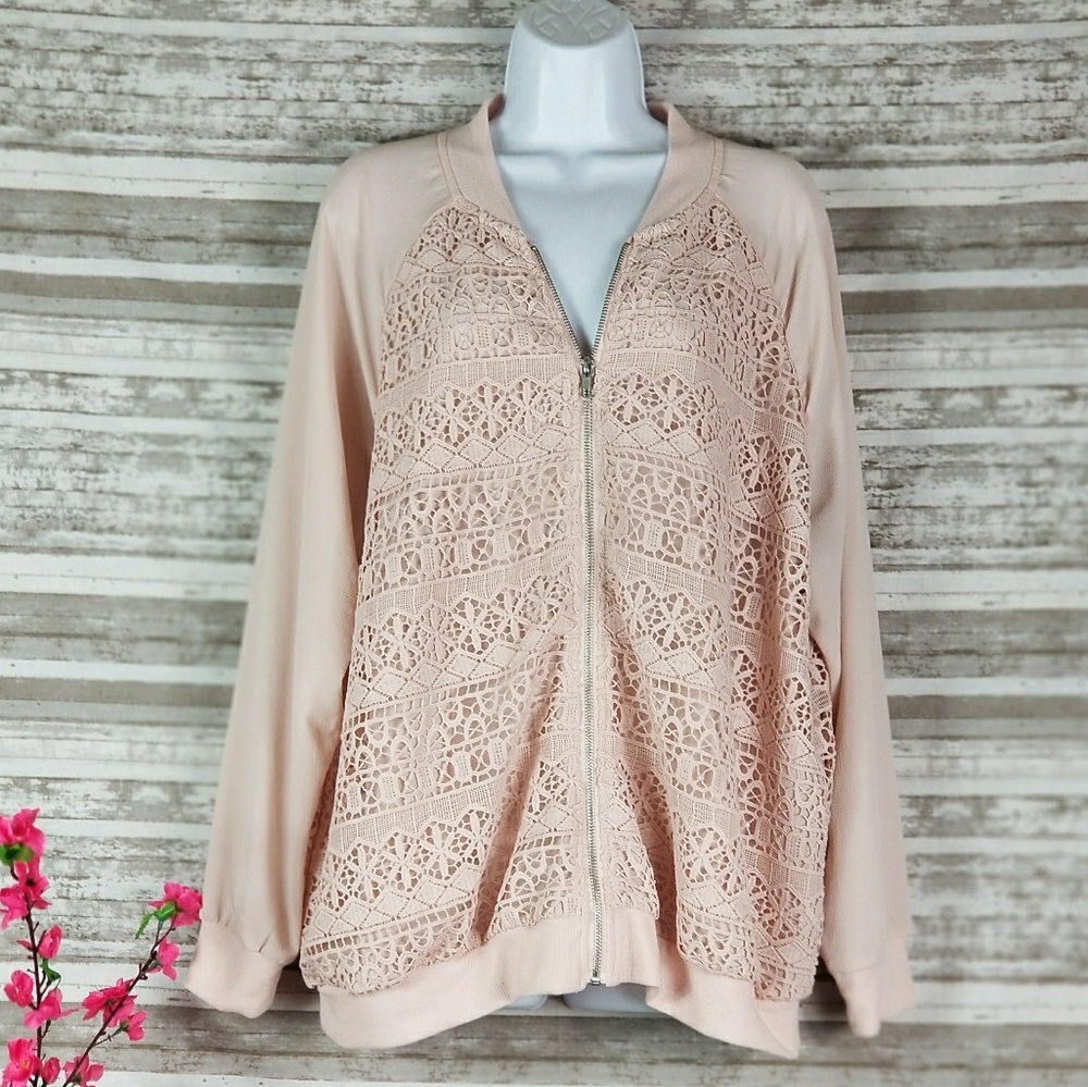 Pink Laced Pattern Signature Studio Jacket